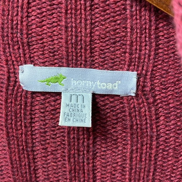 Horny Toad maroon knit button up cardigan size medium - Picture 2 of 6